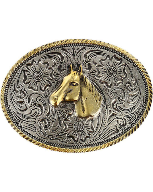 Boys' Dual-Tone Horse Belt Buckle | Cody James Accessories