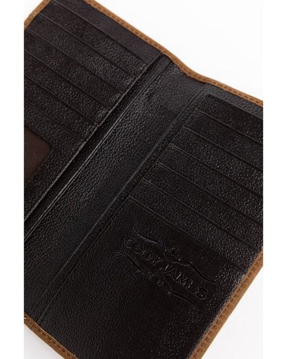 Men's Hair On Praying Cowboy Leather Checkbook Wallet | Cody James Accessories|Sale