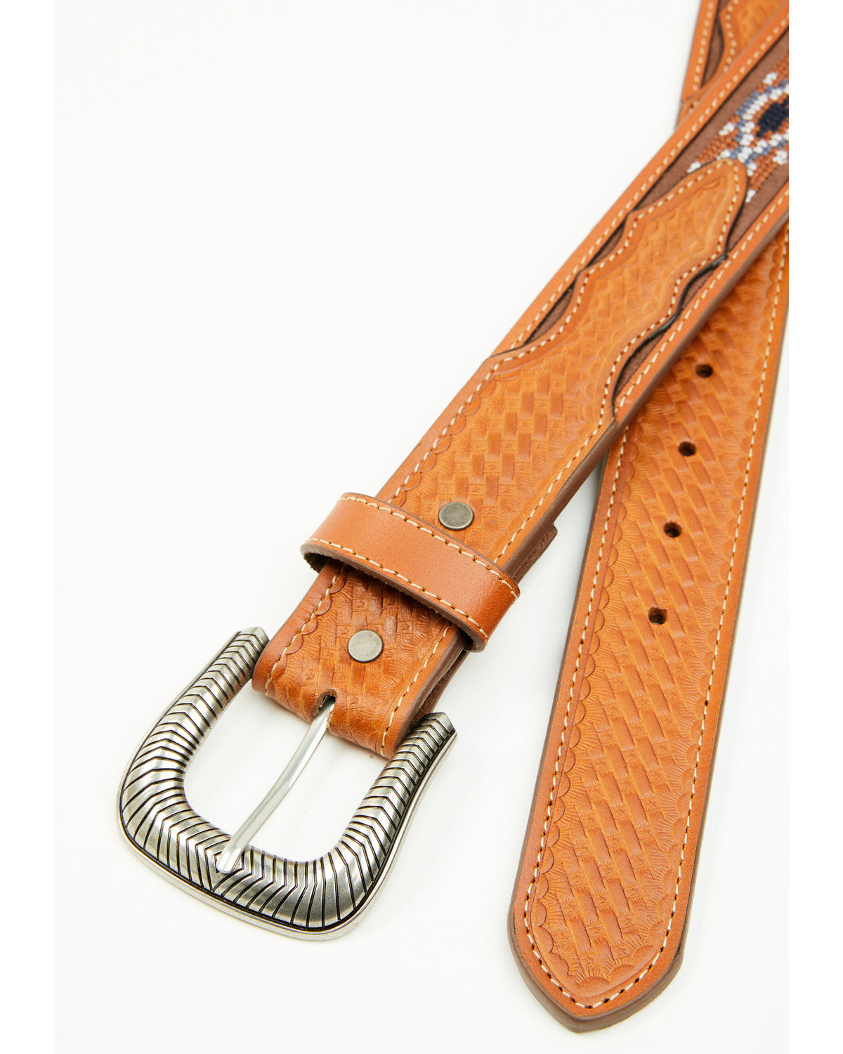 Men's Chesny Cross-Stitched Western Belt | Cody James Accessories|Sale