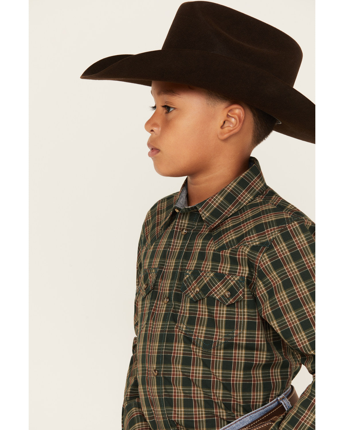 Boys' Douglas Fir Plaid Print Long Sleeve Snap Western Shir | Cody James Boys|Sale|Clothing