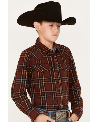 Boys' Plaid Print Long Sleeve Snap Flannel Shirt | Cody James Boys|Sale|Clothing