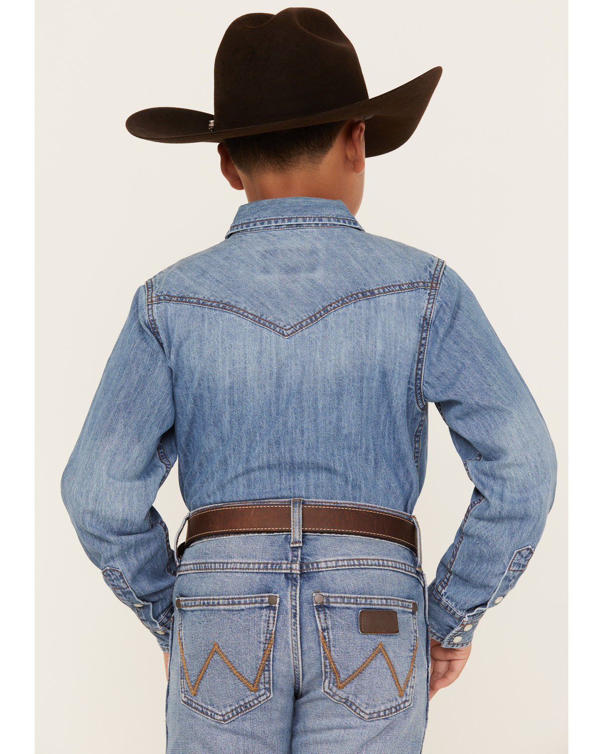 Boys' Cave Creek Long Sleeve Pearl Snap Western Denim Shirt | Cody James Boys|Clothing