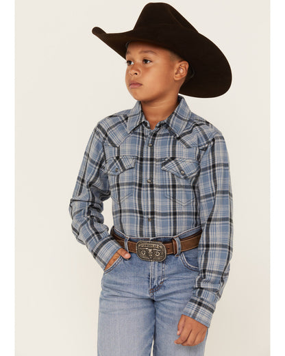 Boys' Plaid Print Long Sleeve Snap Western Flannel Shirt | Cody James Boys|Sale|Clothing