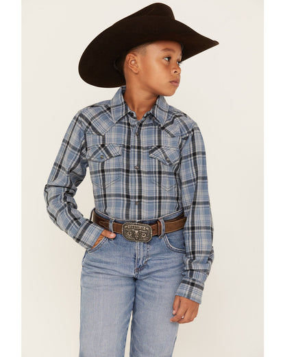 Boys' Plaid Print Long Sleeve Snap Western Flannel Shirt | Cody James Boys|Sale|Clothing