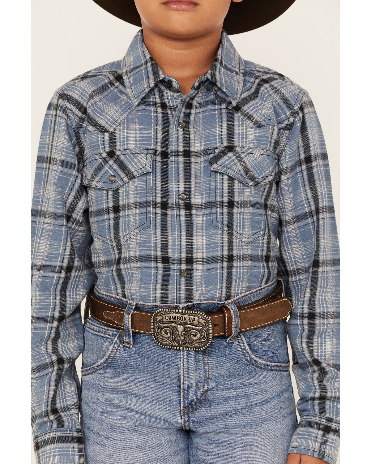Boys' Plaid Print Long Sleeve Snap Western Flannel Shirt | Cody James Boys|Sale|Clothing