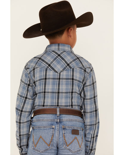 Boys' Plaid Print Long Sleeve Snap Western Flannel Shirt | Cody James Boys|Sale|Clothing