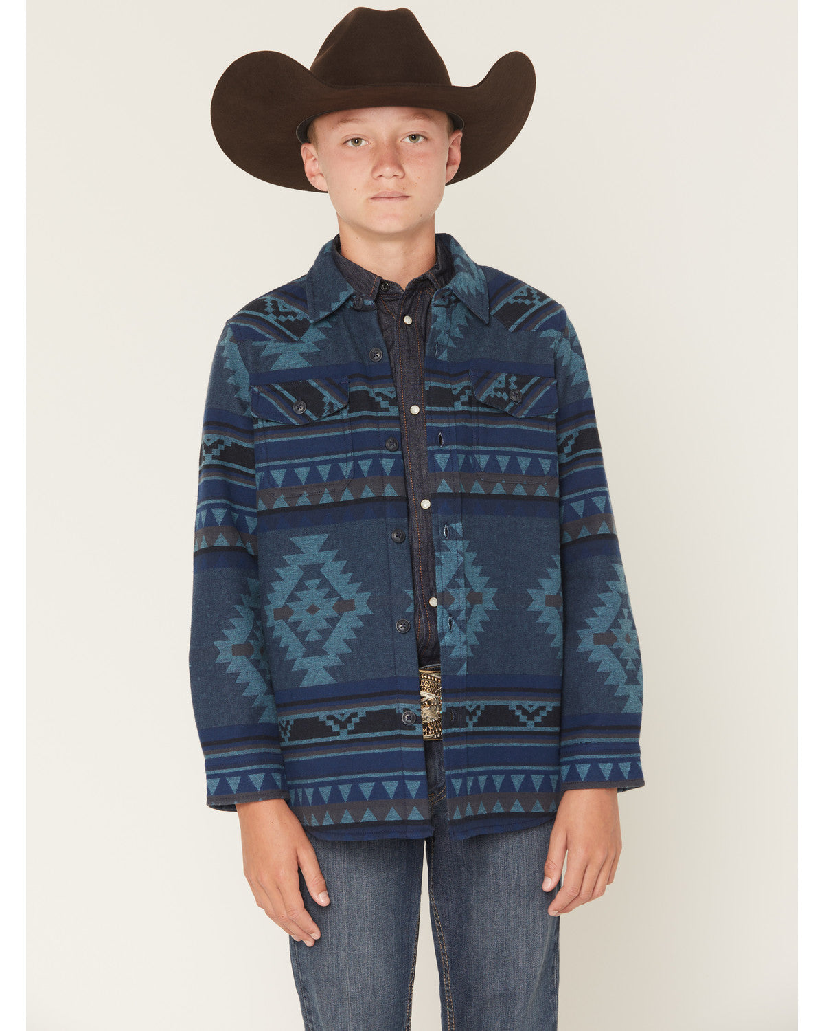 Boys' Rosewell Southwestern Print Button-Down Flannel Shirt | Cody James Boys|Clothing