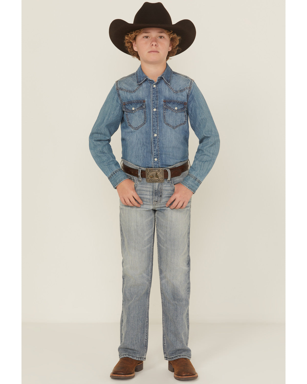 Boys' Medium Wash Buckskin Slim Bootcut Stretch Denim Jeans | Cody James Boys|Clothing