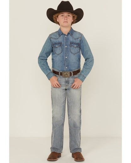 Boys' Medium Wash Buckskin Slim Bootcut Stretch Denim Jeans | Cody James Boys|Clothing