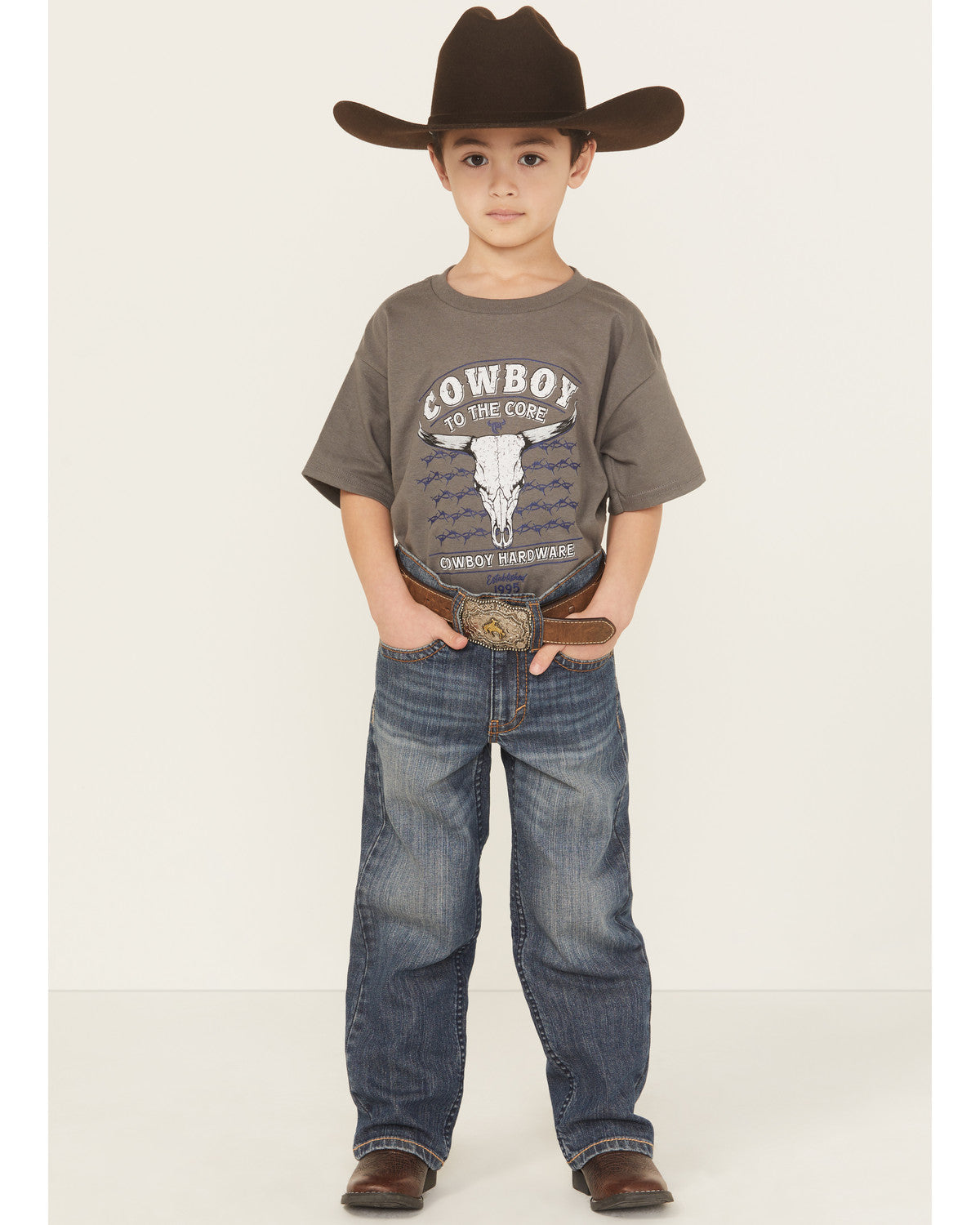 Little Boys' Wolfstooth Medium Wash Relaxed Bootcut Stretch | Cody James Boys|Clothing