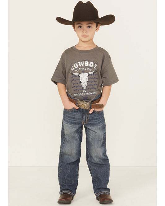 Little Boys' Wolfstooth Medium Wash Relaxed Bootcut Stretch | Cody James Boys|Clothing