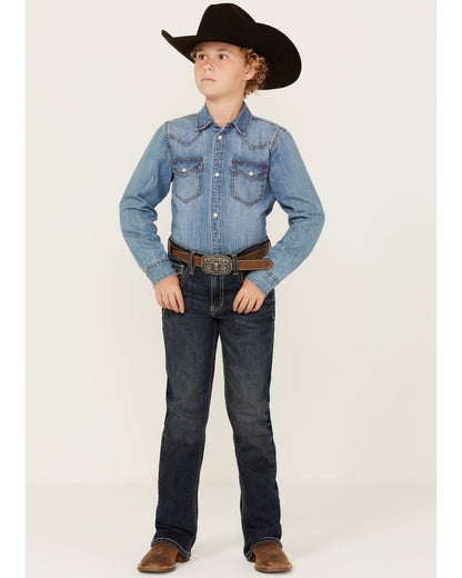 Boys' Dark Wash Moonlight Slim Bootcut Stretch Denim Jeans | Cody James Boys|Clothing