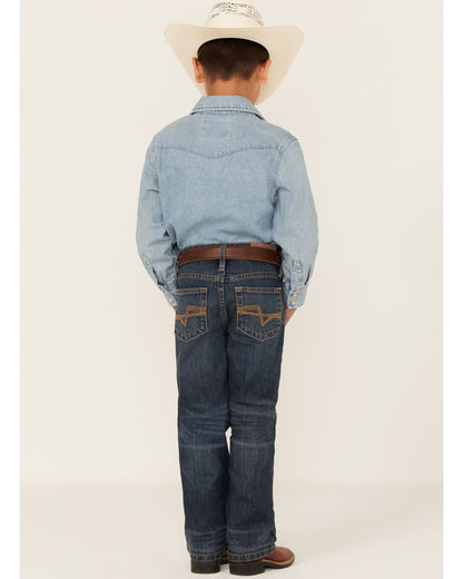 Boys' Saguaro Dark Wash Mid Rise Stretch Slim Bootcut Jeans | Cody James Boys|Clothing