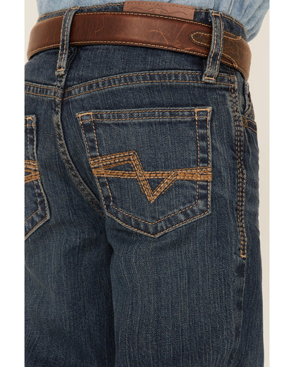 Little Boys' Saguaro Dark Wash Mid Rise Stretch Slim Bootcu | Cody James Boys|Clothing