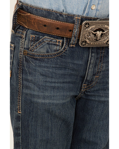 Little Boys' Saguaro Dark Wash Mid Rise Stretch Slim Bootcu | Cody James Boys|Clothing