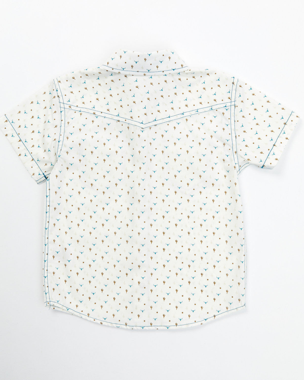 Toddler Boys' Bull and Cactus Print Short Sleeve Snap Weste | Cody James Boys|Clothing