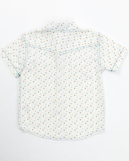 Toddler Boys' Bull and Cactus Print Short Sleeve Snap Weste | Cody James Boys|Clothing