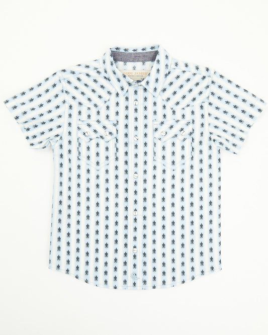Toddler Boys' Outlaw Pass Striped Print Short Sleeve Snap W | Cody James Boys|Clothing