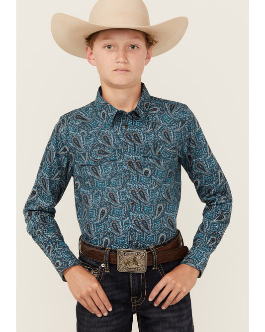 Boys' Lasso Paisley Print Long Sleeve Snap Western Shirt | Cody James Boys|Sale|Clothing
