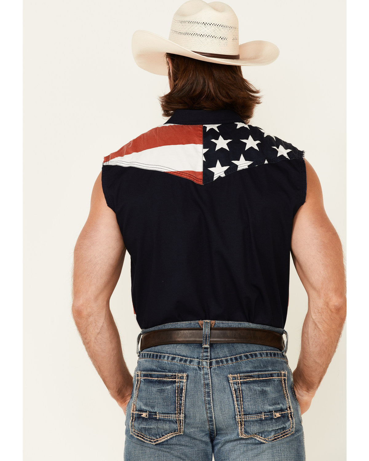 Men's American Flag Bubba Sleeveless Western Shirt | Cody James Boys|Clothing