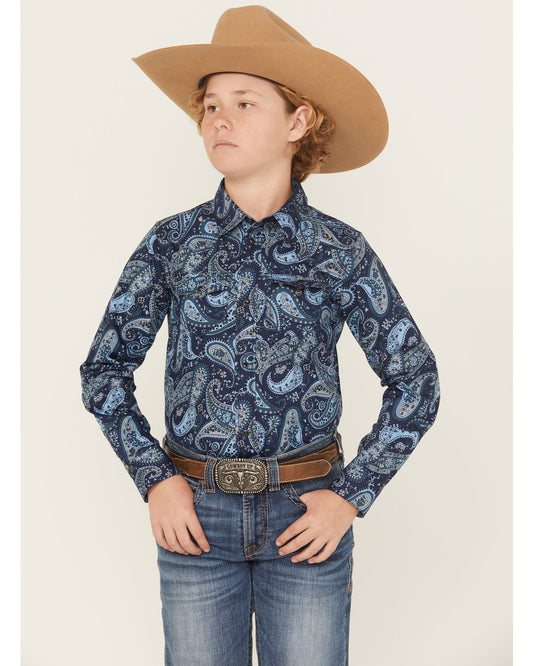 Boys' Westward Paisley Print Long Sleeve Snap Western Shirt | Cody James Boys|Sale|Clothing