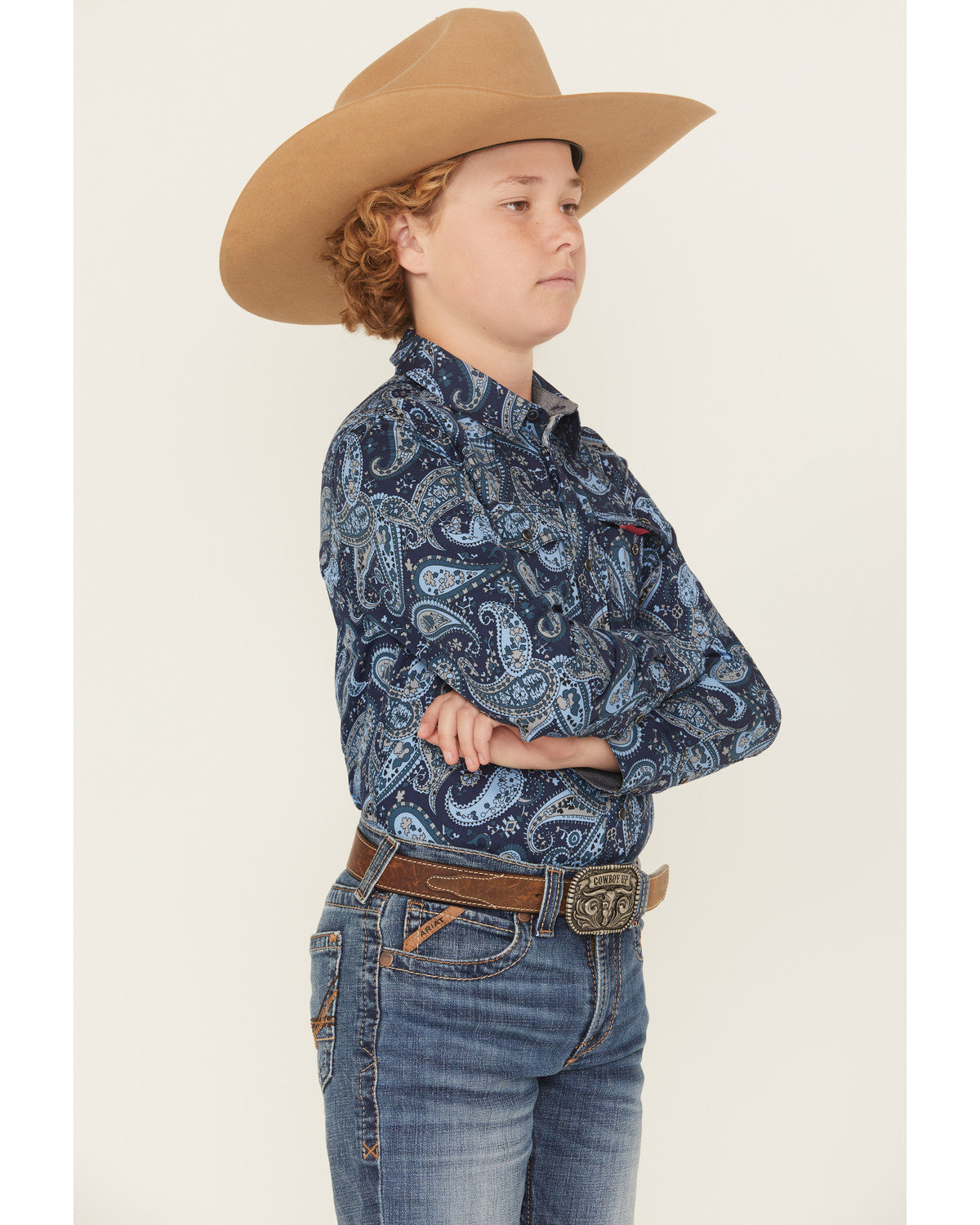Boys' Westward Paisley Print Long Sleeve Snap Western Shirt | Cody James Boys|Sale|Clothing