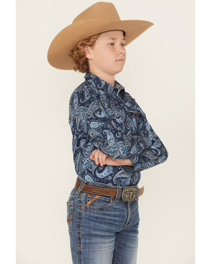 Boys' Westward Paisley Print Long Sleeve Snap Western Shirt | Cody James Boys|Sale|Clothing