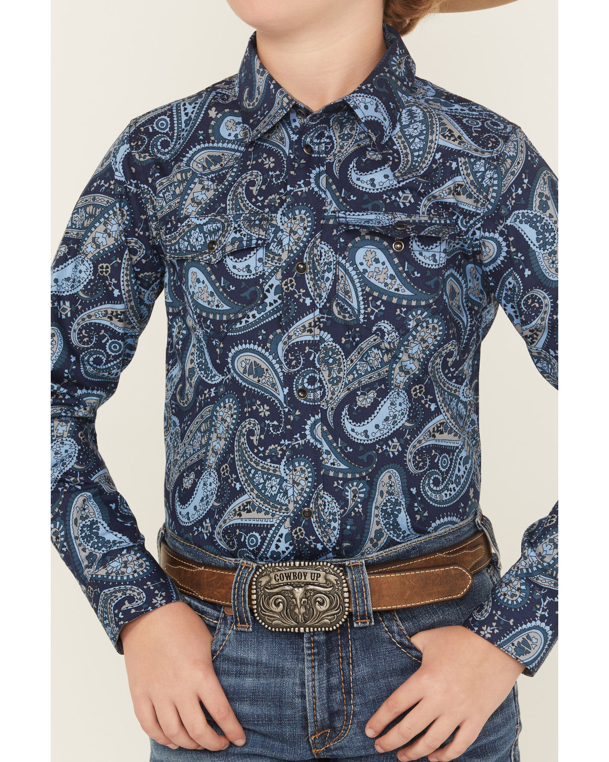 Boys' Westward Paisley Print Long Sleeve Snap Western Shirt | Cody James Boys|Sale|Clothing