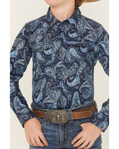 Boys' Westward Paisley Print Long Sleeve Snap Western Shirt | Cody James Boys|Sale|Clothing