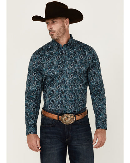 Men's Lasso Paisley Print Long Sleeve Button-Down Stretch W | Cody James Boys|Clothing|Sale