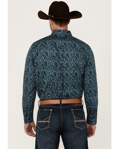 Men's Lasso Paisley Print Long Sleeve Button-Down Stretch W | Cody James Boys|Clothing|Sale