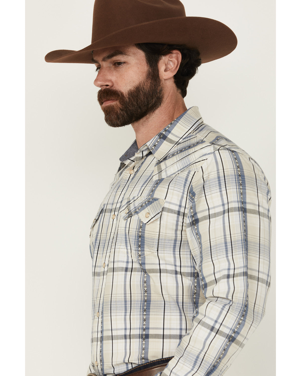 Men's Western Wind Plaid Print Long Sleeve Snap Western Shi | Cody James Boys|Clothing