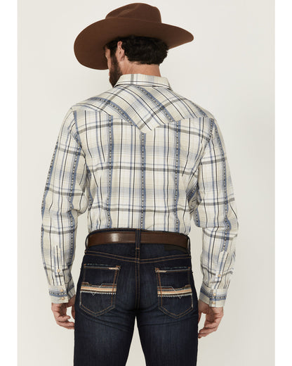 Men's Western Wind Plaid Print Long Sleeve Snap Western Shi | Cody James Boys|Clothing