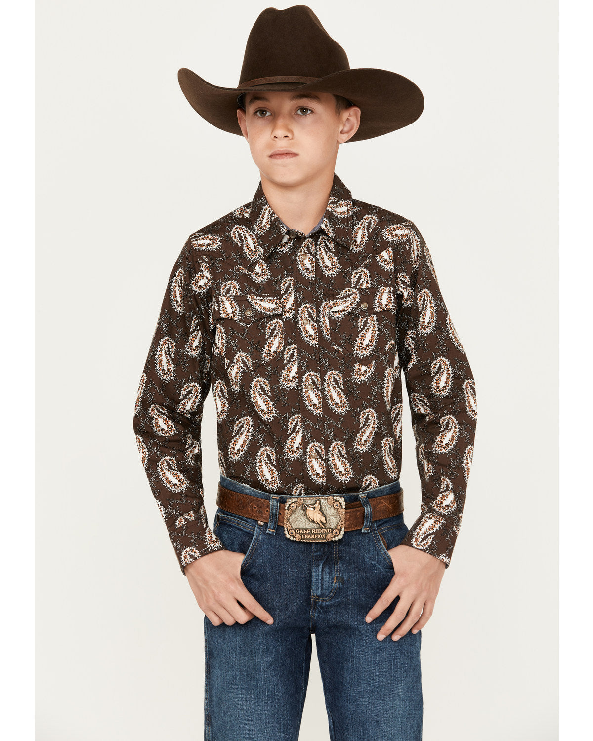 Boys' Flea Market Paisley Print Long Sleeve Snap Western Sh | Cody James Boys|Sale|Clothing