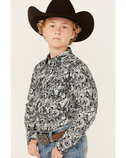 Boys' Showdown Paisley Print Long Sleeve Snap Western Shirt | Cody James Boys|Sale|Clothing