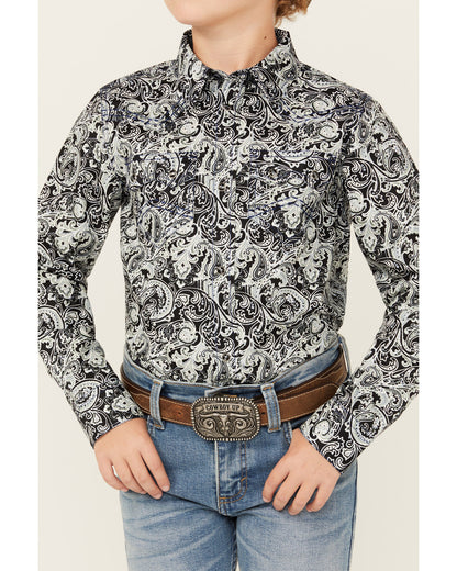 Boys' Showdown Paisley Print Long Sleeve Snap Western Shirt | Cody James Boys|Sale|Clothing