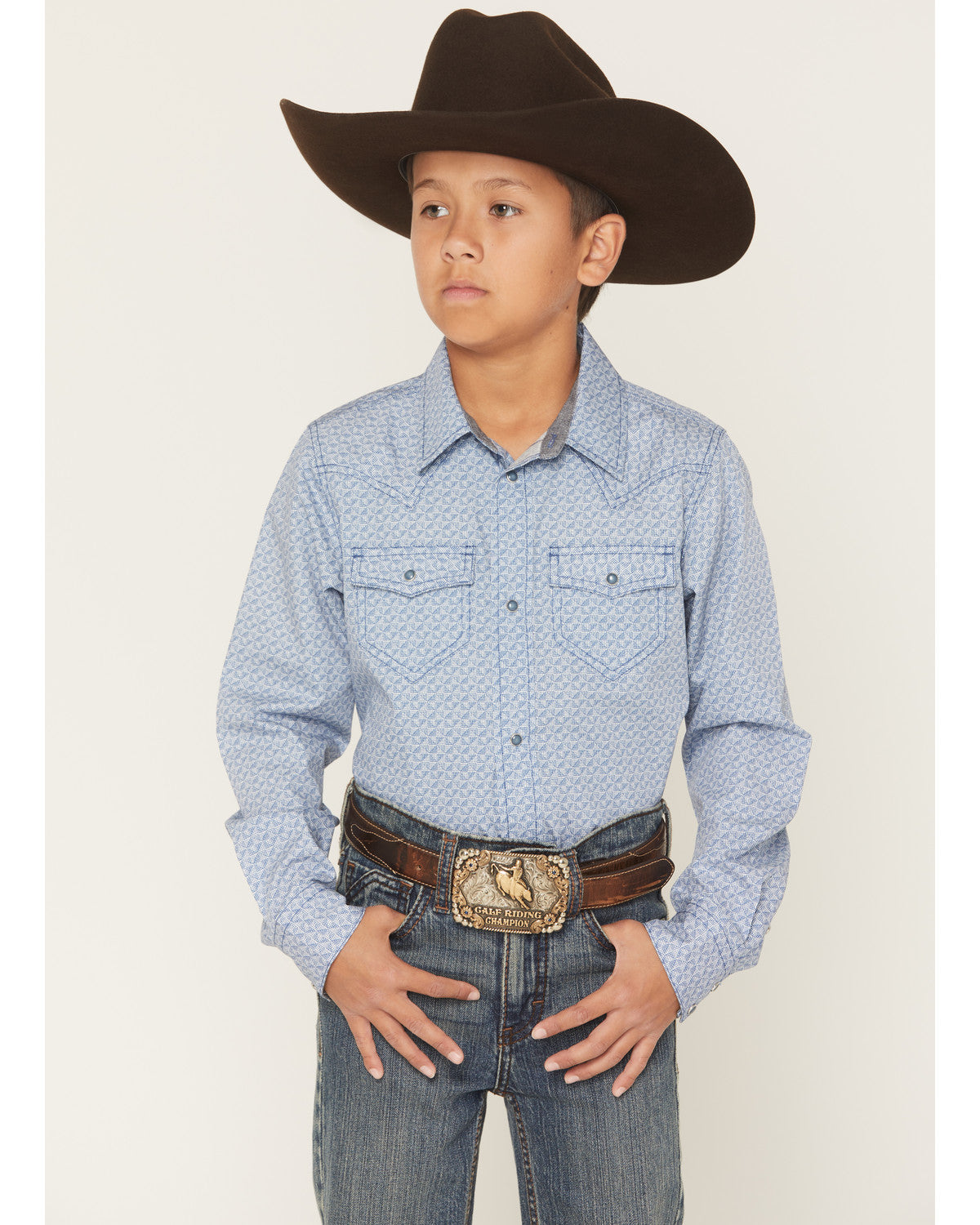 Boys' Coastal Cowboy Geo Print Long Sleeve Snap Western Shi | Cody James Boys|Sale|Clothing
