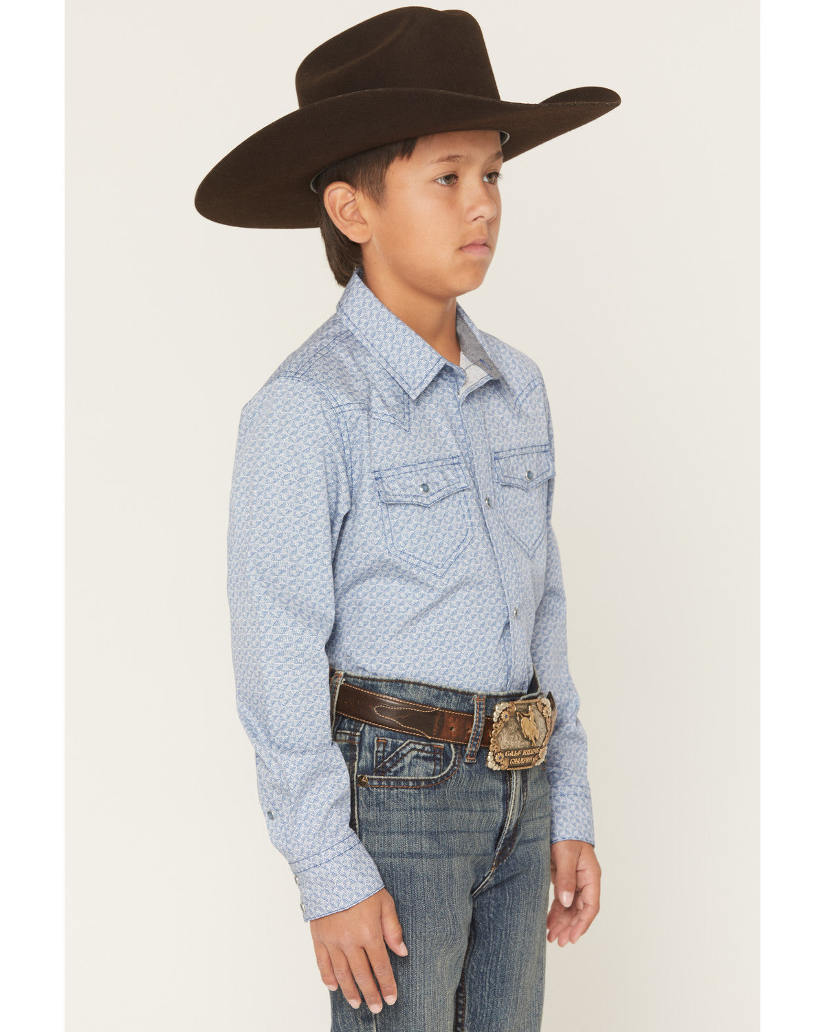 Boys' Coastal Cowboy Geo Print Long Sleeve Snap Western Shi | Cody James Boys|Sale|Clothing