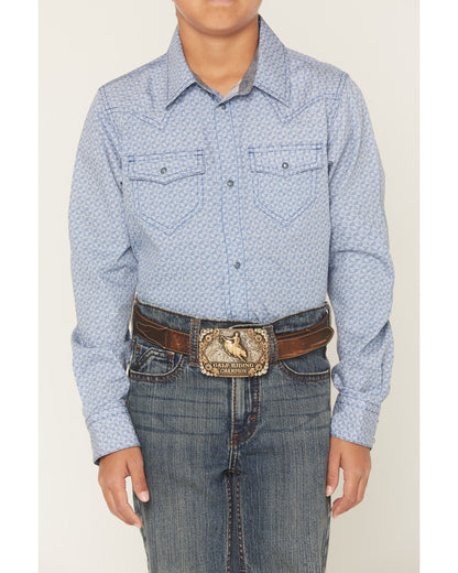 Boys' Coastal Cowboy Geo Print Long Sleeve Snap Western Shi | Cody James Boys|Sale|Clothing