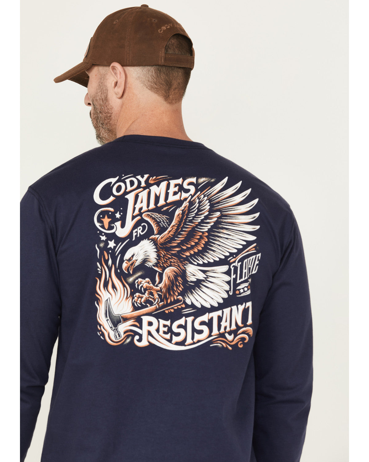 Men's FR Eagle Long Sleeve Graphic Work T-Shirt | Cody James Sale