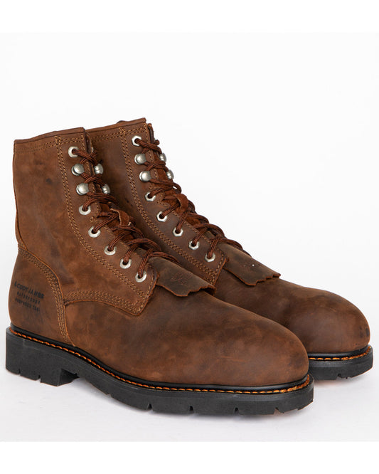 Men's 8" Mustang Lace-Up Kiltie Waterproof Work Boots - Com | Cody James Sale