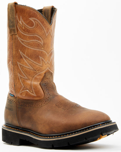 Men's Mustang Pull-On Waterproof Work Boots - Soft Toe | Cody James Sale