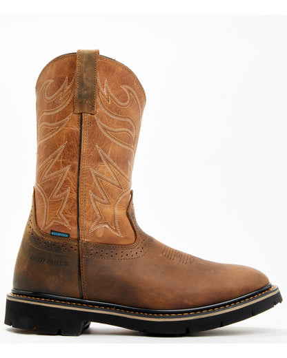 Men's Mustang Pull-On Waterproof Work Boots - Soft Toe | Cody James Sale