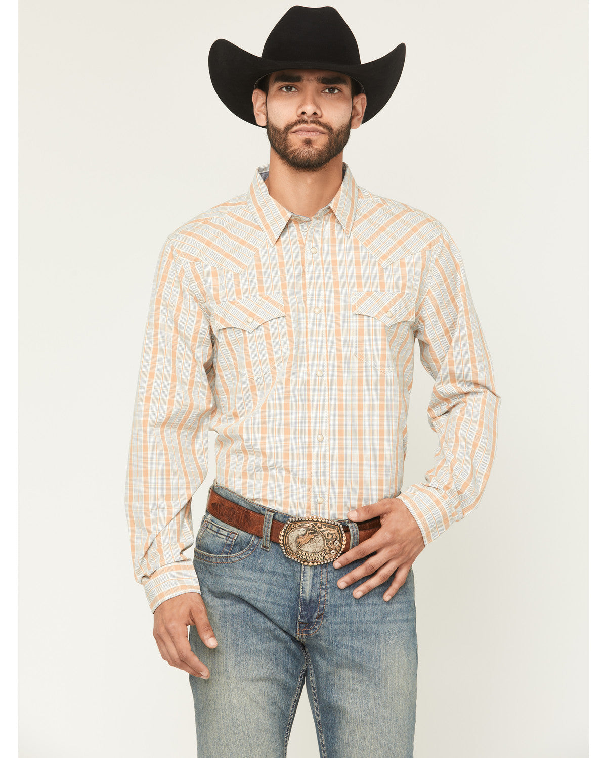 Men's Tanhue Plaid Print Long Sleeve Snap Western Shirt - B | Cody James Clothing