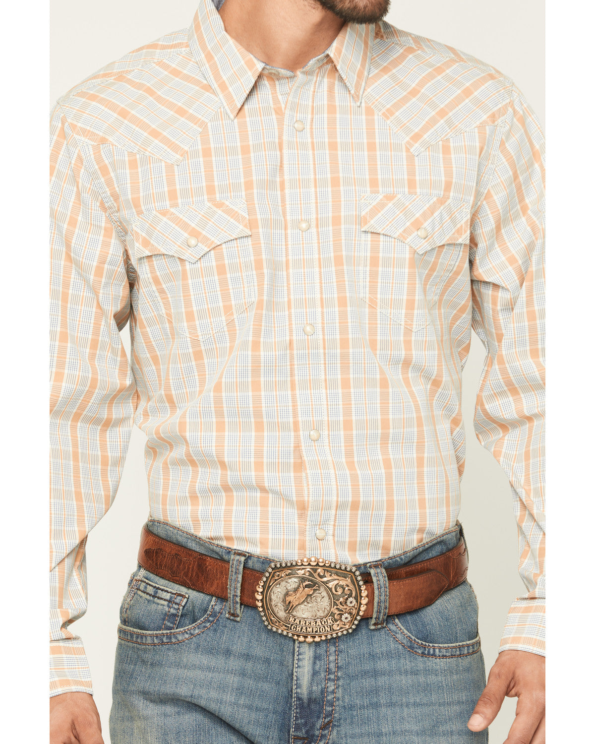 Men's Tanhue Plaid Print Long Sleeve Snap Western Shirt - B | Cody James Clothing