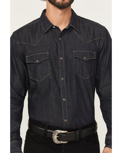 Black 1978® Men's Long Sleeve Snap Denim Western Shirt | Cody James Clothing