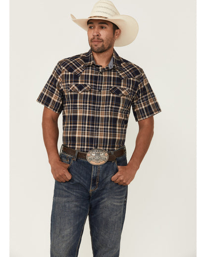 Men's Rustic Rodeo Plaid Print Short Sleeve Snap Western Sh | Cody James Clothing|Sale