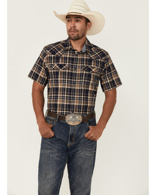Men's Rustic Rodeo Plaid Print Short Sleeve Snap Western Sh | Cody James Clothing|Sale