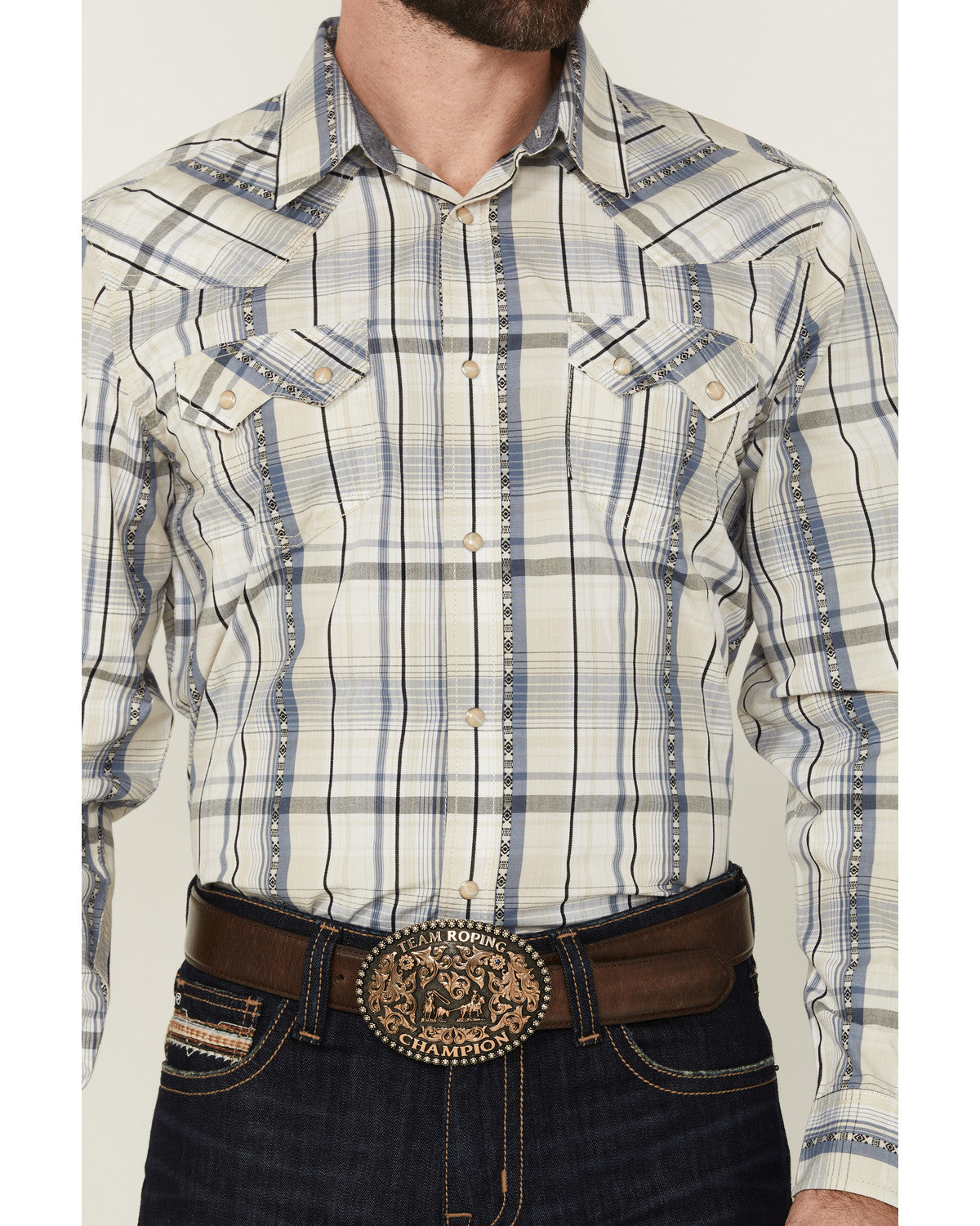 Men's Western Wind Plaid Print Long Sleeve Snap Western Shi | Cody James Clothing