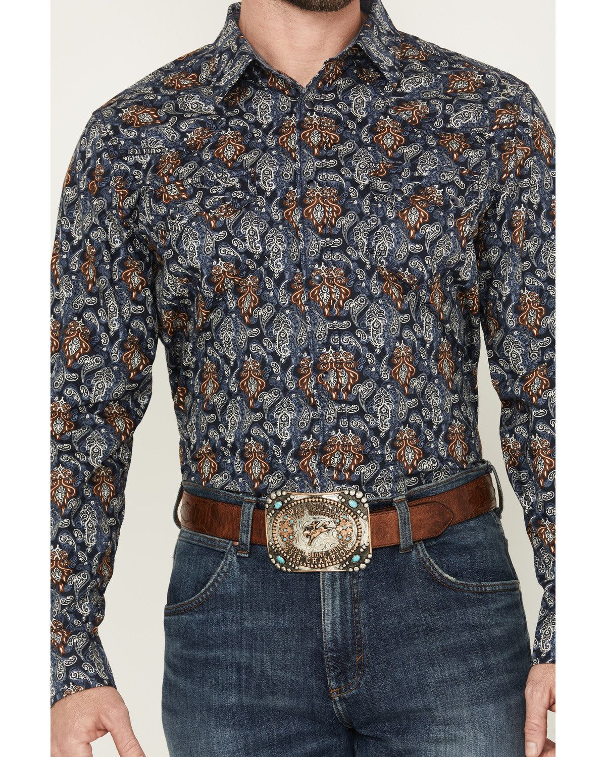 Men's Rodeo Ritz Paisley Print Long Sleeve Snap Western Shi | Cody James Clothing